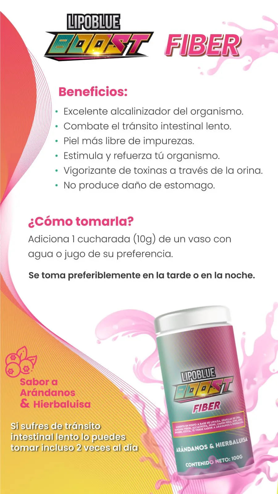 LipoBlue Boost Fibra 100% Natural 100Gr