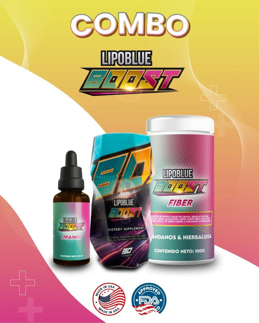 LipoBlue Boost Combo Quemador + Gotas + Fibra